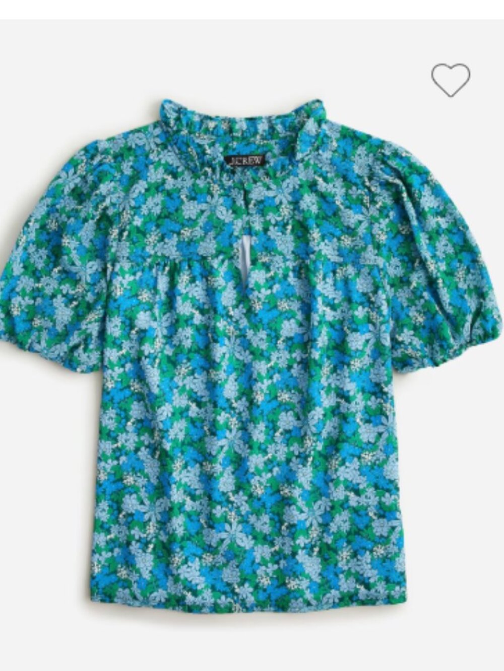 J. Crew Ruffle-trim short-sleeve top in hyacinth fields Size Small NWT
